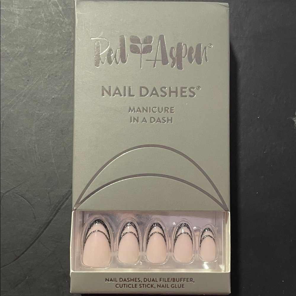 Red Aspen Pink French Tip Nail Dashes - Press-On Manicure